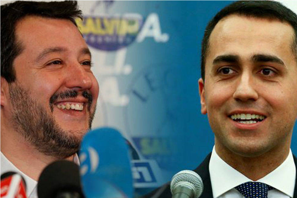 Matteo Salvini-LN y Luigi Di Maio-M5S. Foto: Reuters