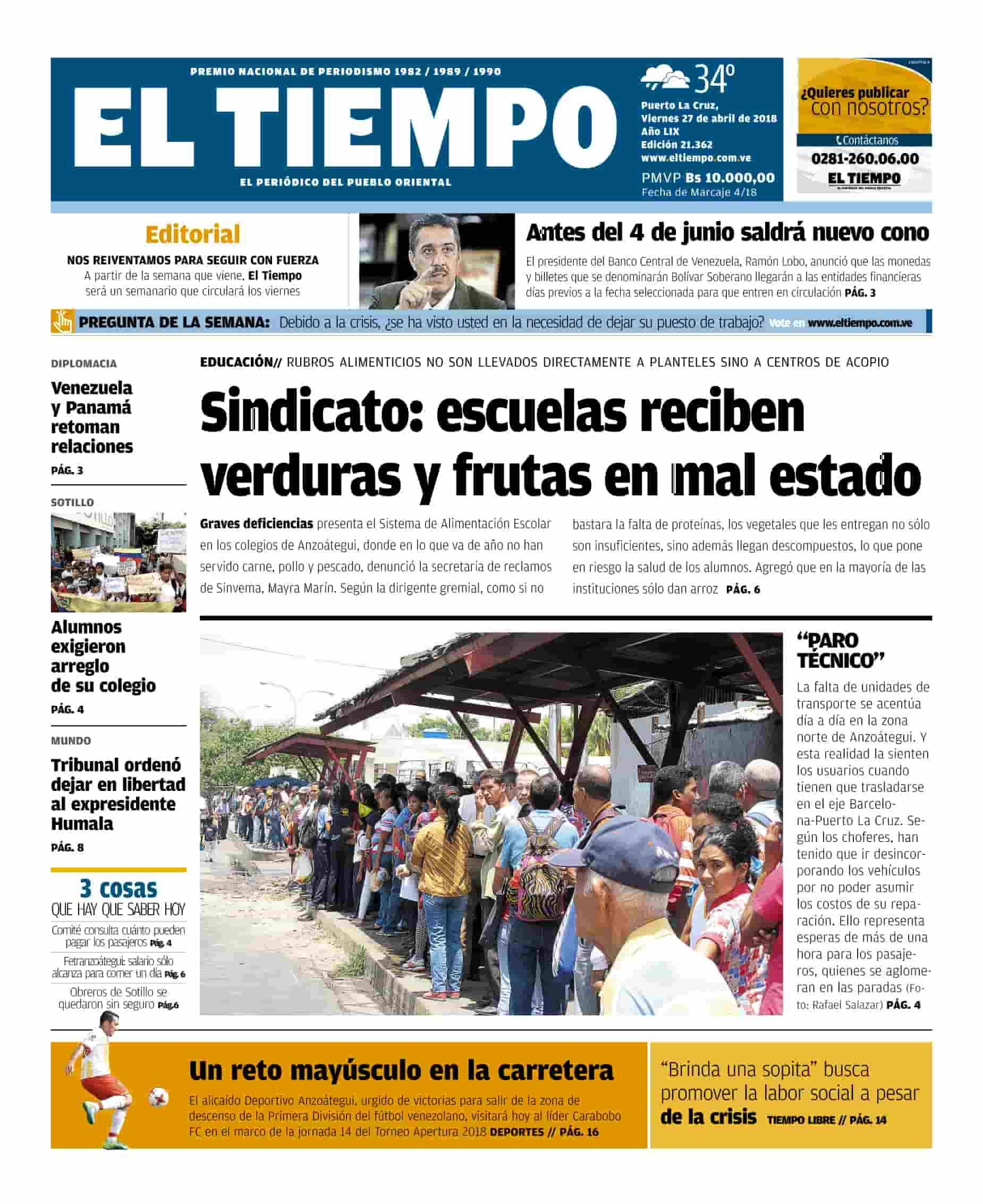 PORTADA El Tiempo Semanario