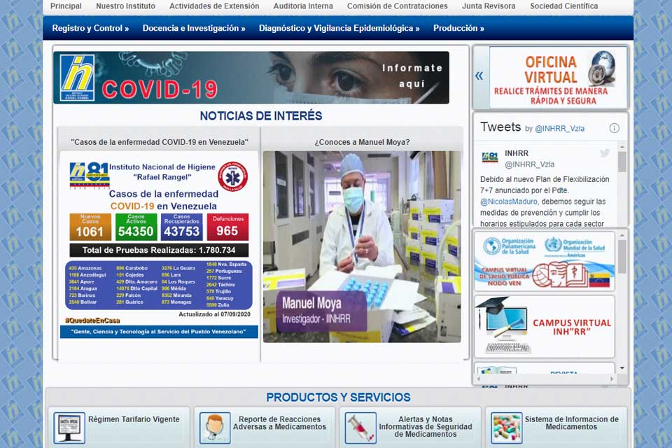 cifras coronavirus Instituto Nacional de Higiene
