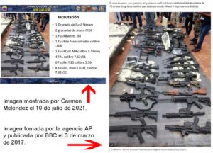 fotos armas incautadas pero en Bolicia Cota 905