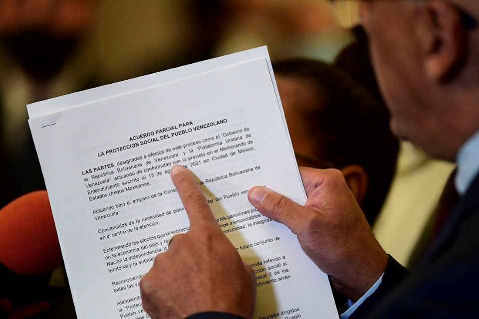Acuerdo y diálogo en México Jorge Rodríguez documento protección social Foto de AFP EEUU