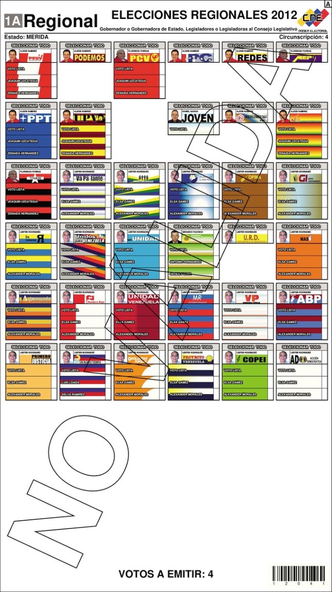 Regionales 2012 tarjetón Mérida