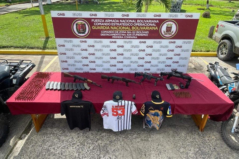 Armas grupo irregular Tumeremo Bolívar