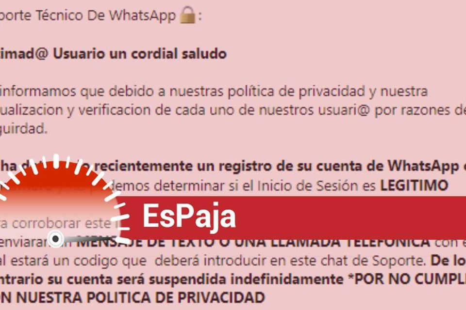 EsPaja fake whatsapp
