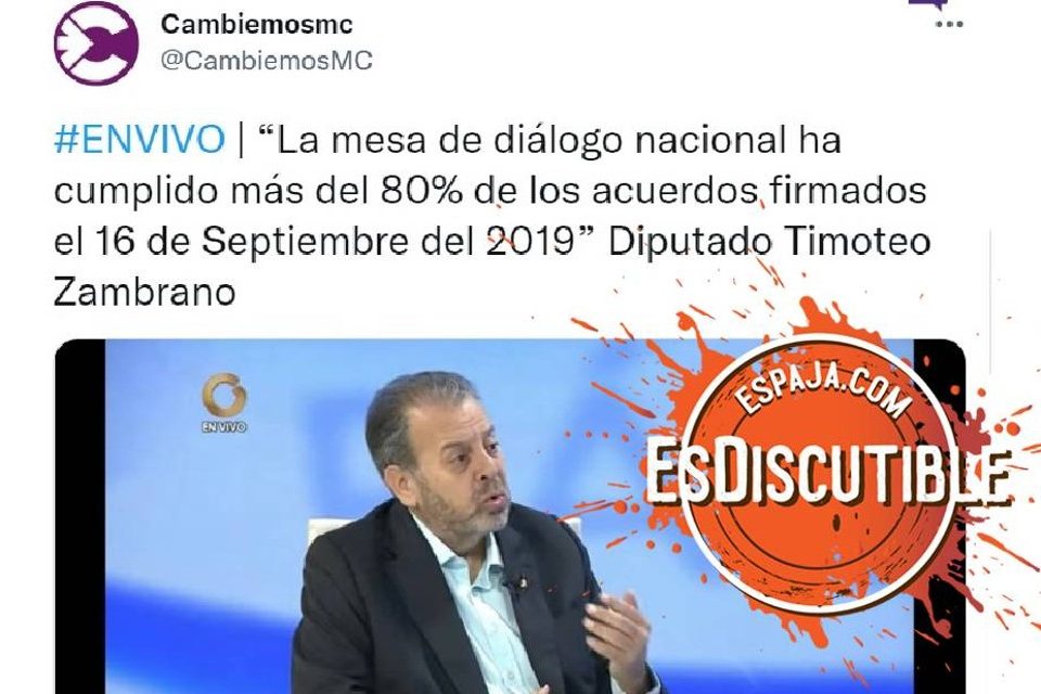 EsPaja acuerdo mesita de diálogo Timoteo Zambrano