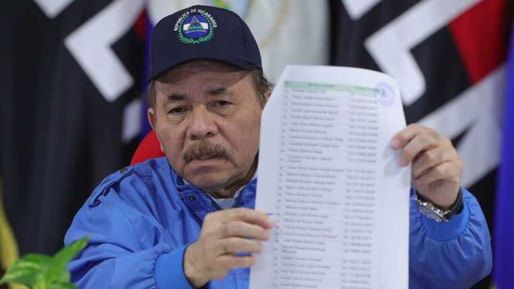 Daniel Ortega mostró la lista de excarcelados nicaragua