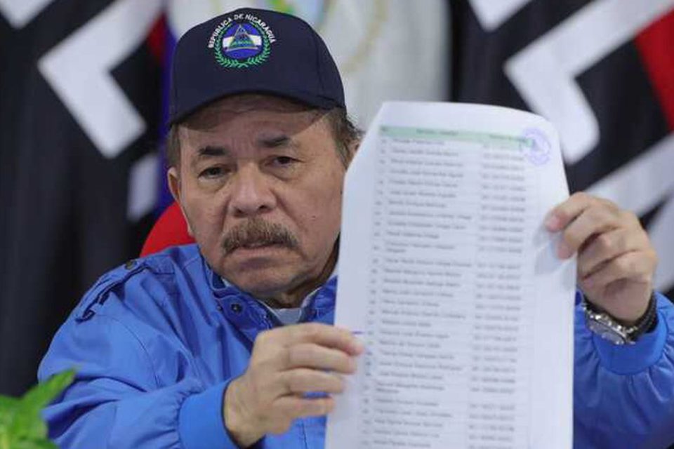 Daniel Ortega mostró la lista de excarcelados nicaragua