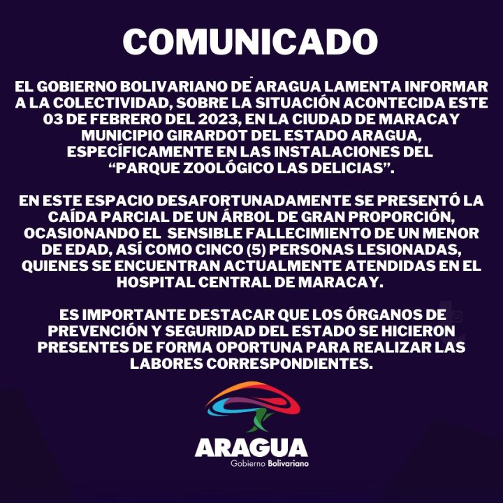 Comunicado Gobernación Aragua