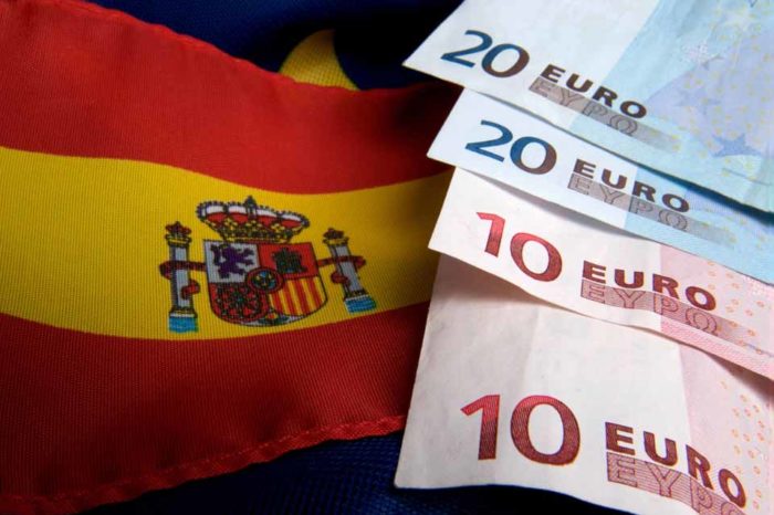 Bandera España Euros mercados