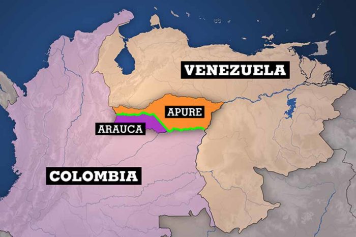 Apure Arauca mapa venezuela colombia