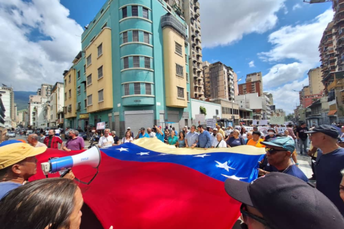 Manifestación de trabajadores en Caracas