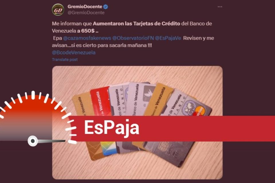 EsPaja Tarjetas de crédito Banco de Venezuela