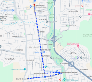 Mapa Valencia caravana Edmundo y Machado