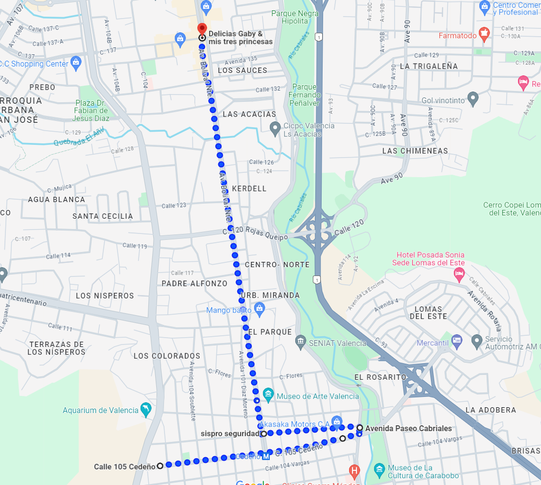 Mapa Valencia caravana Edmundo y Machado