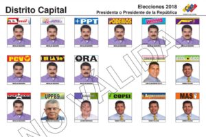 Tarjetón electoral de 2018