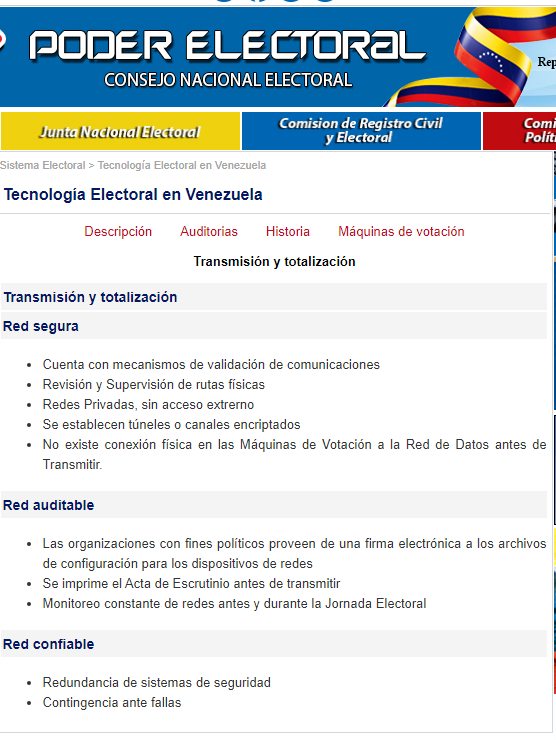 El sitio de seguridad del CNE