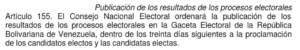 art 155 gaceta electoral ley organica de procesos electorales