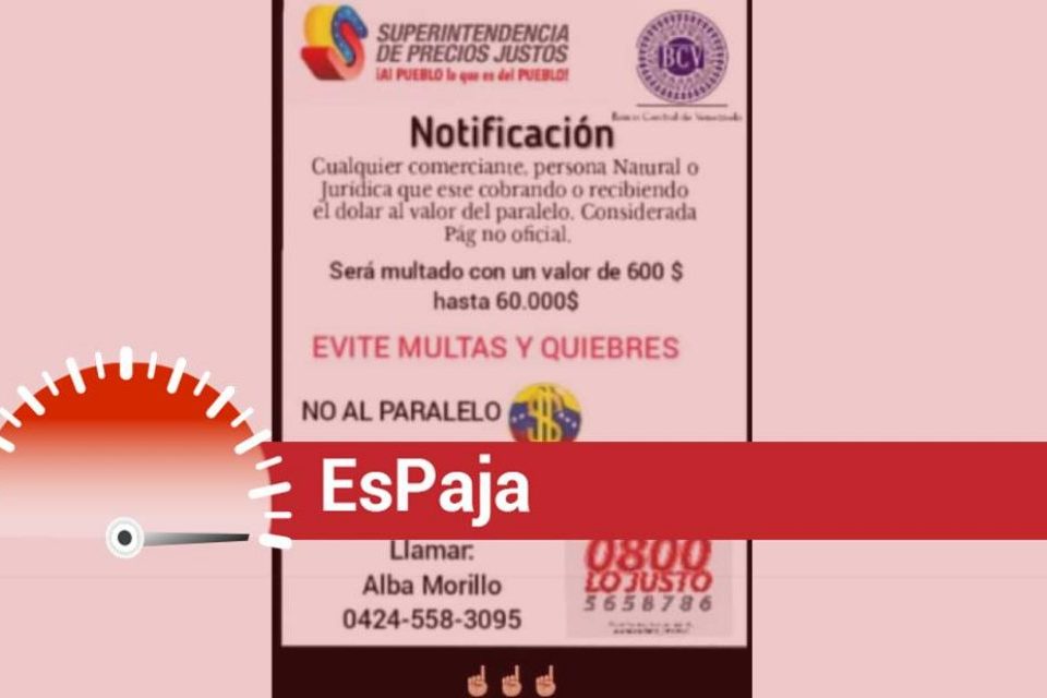 EsPaja Sundde tasa oficial dólares