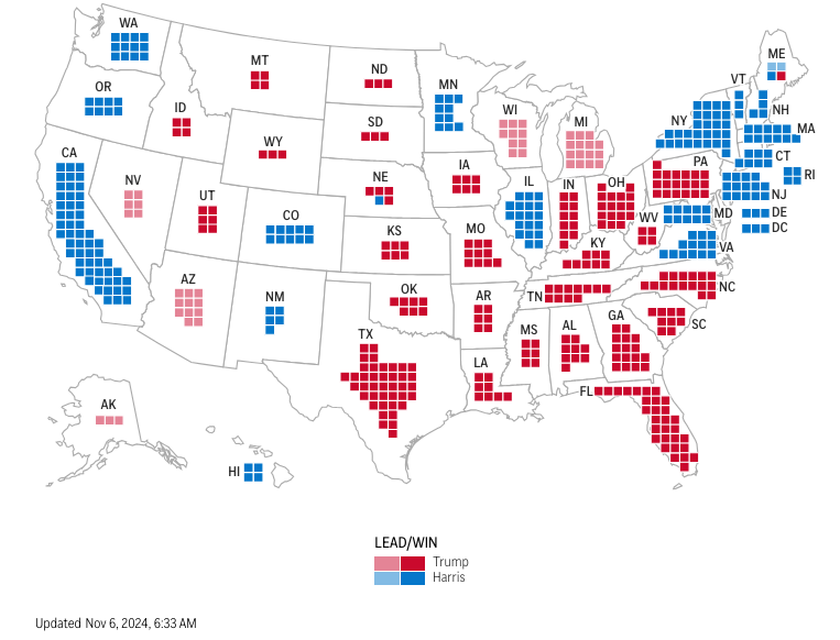 Mapa resultados EEUU Trump