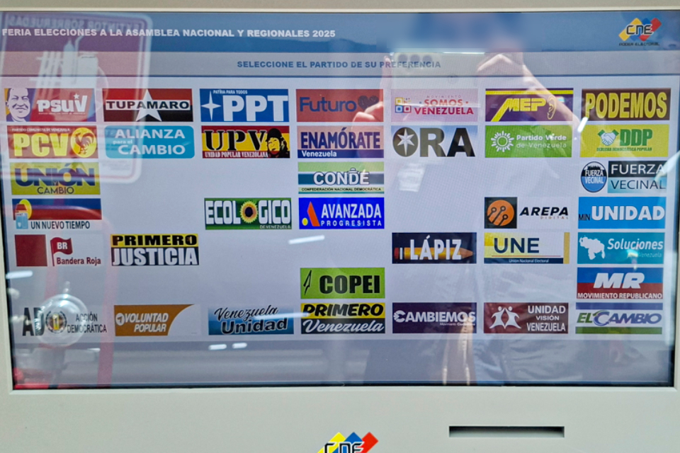 Máquina tarjetón electoral elecciones regionales 2025 candidato