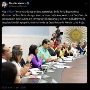 Twitter X Maduro insulina Rusia