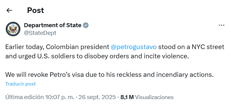 Visa Gustavo Petro